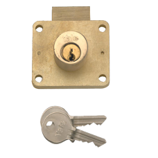 YALE 066 Cylinder Till Lock 22mm PB Keyed To Differ  - Satin Brass