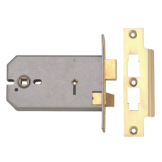 UNION 2026 Horizontal Mortice Bathroom Lock 152mm  - Polished Lacquered Brass