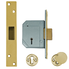 UNION C-Series 3G114 5 Lever Deadlock 67mm Keyed To Differ  - Polished Brass