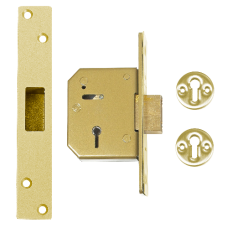 UNION C-Series 3G115 5 Lever Deadlock 67mm Keyed To Differ  - Polished Brass