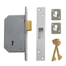 UNION C-Series 3G110 Detainer Deadlock 73mm Keyed To Differ  - Satin Chrome