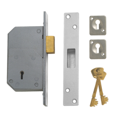UNION C-Series 3G110 Detainer Deadlock 73mm Keyed To Differ Single Pole Micro Switch SPMS  - Satin Chrome