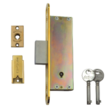 BRAMAH NS27M Deadlock 43mm Keyed To Differ  - Polished Brass