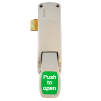 BRITON 1438E Push Pad Panic Latch Right Handed - Silver Enamelled