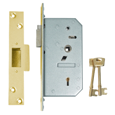 UNION C-Series 3R35 Deadlocking Latch 80mm Keyed To Differ 3R35 Left Handed  - Polished Brass