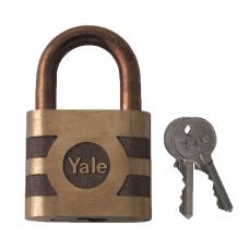 YALE 850 & 870 Open Shackle Bronze Padlock 50mm Keyed To Differ  - Brass