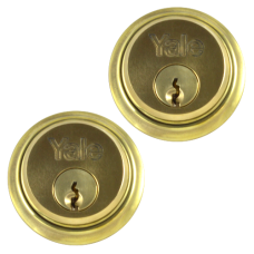 YALE 1122 Screw-In Cylinder  Keyed To Differ Pair  - Polished Brass