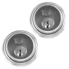 YALE 1122 Screw-In Cylinder  Keyed To Differ Pair  - Satin Chrome