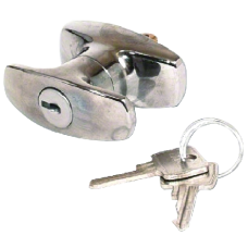 L&F 1601 & 1618 Small `T` Garage Door Handle CP 20mm x 8mm Square Spindle