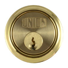 UNION 1X1 Rim Cylinder PL Keyed Alike WVL482  - Polished Lacquered Brass