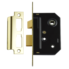 UNION 2294 Mortice Bathroom Lock 64mm  - Polished Lacquered Brass