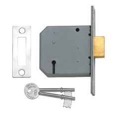 UNION 2177 3 Lever Deadlock 75mm Keyed Alike M101M  - Satin Chrome