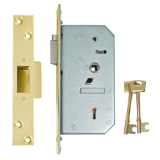 UNION C-Series 3R35 Deadlocking Latch 80mm Keyed To Differ 3R35 Right Handed  - Polished Brass