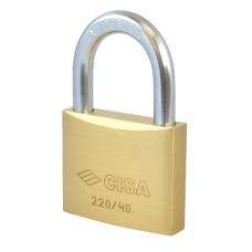 CISA 22010 KD Open Shackle  Padlock 40mm Keyed To Differ  - Brass