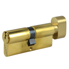 Legge 803 Euro Key & Turn Cylinder 70mm 35/T35 30/10/T30 Keyed To Differ  - Polished Brass
