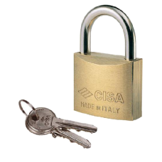 CISA 22010 KA Open Shackle  Padlock 30mm Keyed Alike `GA0200`  - Brass