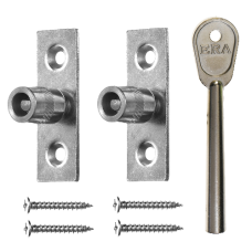 ERA 822 Sash Window Stop  2 Locks + 1 Key  - Satin Chrome