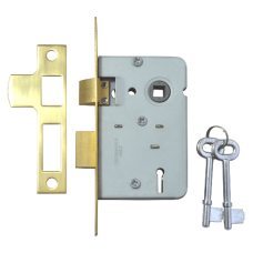 Legge 159 & 2378 2 Lever Sashlock 64mm Keyed To Differ  - Polished Brass