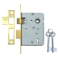 Legge 159 & 2378 2 Lever Sashlock 75mm Keyed To Differ  - Polished Brass