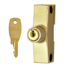 ERA 801 & 802 Automatic Window Snap Lock EB Cut Key 1 Lock + 1 Key  - Polished Brass