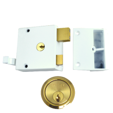 UNION 1332 & 1334 Drawback Rimlock 50mm WE Case Cyl  - Polished Lacquered Brass