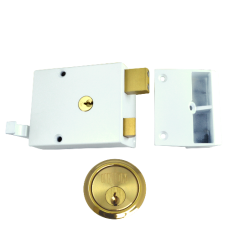 UNION 1332 & 1334 Drawback Rimlock 60mm WE Case Cyl  - Polished Lacquered Brass