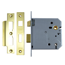 UNION 2226 Mortice Bathroom Lock 102mm  - Polished Lacquered Brass