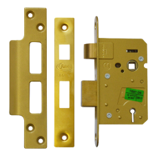 ASEC 3 Lever Sashlock 64mm Keyed To Differ  - Polished Brass