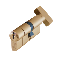 ASEC Kite BS 1 Star Kitemarked Euro Key & Turn Cylinder 70mm 40/T30 35/10/T25 Keyed To Differ  - Polished Brass