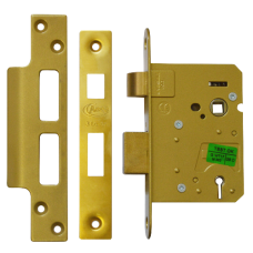 ASEC 3 Lever Sashlock 76mm Keyed To Differ  - Polished Brass