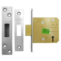 ASEC 5 Lever Deadlock 76mm Keyed To Differ  - Stainless Steel