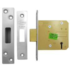 ASEC 5 Lever Deadlock 76mm Keyed To Differ  - Stainless Steel