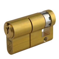 ASEC Kite Euro Half Cylinder 50mm 40/10 Keyed To Differ PB  - Satin Brass