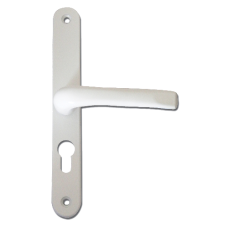 ASEC 48 Lever/Lever UPVC Furniture - 230mm Backplate  - White