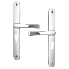 ASEC 48 Lever/Lever UPVC Furniture - 270mm Backplate Chrome  - Polished Chrome