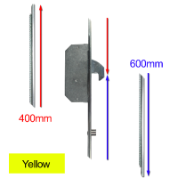 ASEC Modular Repair Lock Locking Point Extensions (UPVC Door) - 2 Hook & 2 Roller Yellow Supplied With Keeps