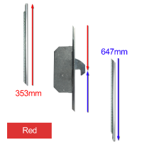 ASEC Modular Repair Lock Locking Point Extensions (UPVC Door) - 2 Hook Red Supplied With Keeps