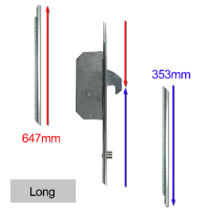 ASEC Modular Repair Lock Locking Point Extensions (UPVC Door) - 2 Hook & 2 Roller Long