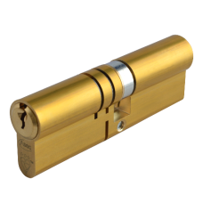 ASEC Kite Elite 3 Star Snap Resistant Double Euro Cylinder 100mm 55Ext/45 50/10/40 Keyed To Differ  - Satin Brass