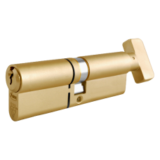 ASEC Kite Elite 3 Star Snap Resistant Euro Key & Turn Cylinder 100mm 45Ext/T55 40/10/50T Keyed To Differ  - Satin Brass