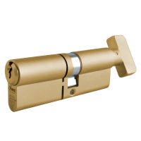 ASEC Kite Elite 3 Star Snap Resistant Euro Key & Turn Cylinder 100mm 55Ext/T45 50/10/40T Keyed To Differ  - Satin Brass