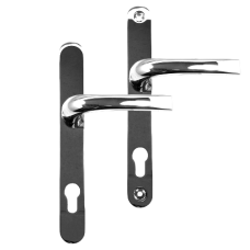 ASEC 92/62 Offset Lever/Lever UPVC Furniture - 240mm Backplate  - Chrome Plated