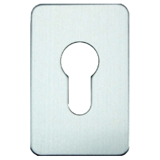 ASEC Self Adhesive 45mm x 70mm Euro Escutcheon  - Stainless Steel