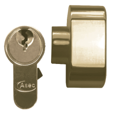 ASEC 5-Pin Euro Key & Turn Cylinder 90mm 40/T50 35/10/T45 Keyed To Differ  - Polished Brass
