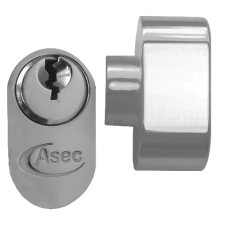 ASEC 5-Pin Oval Key & Turn Cylinder 60mm 30/T30 25/10/T25 Keyed To Differ  - Nickel Plated