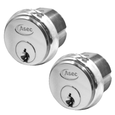 ASEC 5-Pin Screw-In Cylinder  Keyed Alike Pair  - Satin Chrome