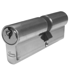 ASEC 6-Pin Euro Double Cylinder 80mm 35/45 30/10/40 Keyed To Differ  - Nickel Plated