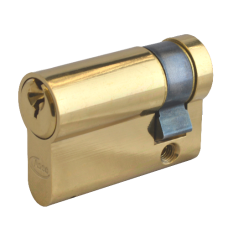 ASEC 6-Pin Euro Half Cylinder 45mm 35/10 Keyed To Differ  - Polished Brass
