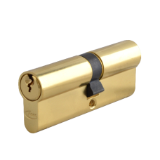 ASEC 5-Pin Euro Double Cylinder 65mm 30/35 25/10/30 Keyed To Differ  - Polished Brass