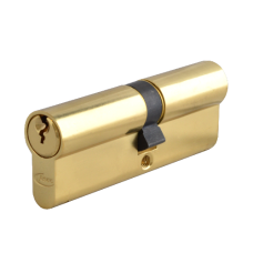 ASEC 5-Pin Euro Double Cylinder 90mm 40/50 35/10/45 Keyed To Differ  - Polished Brass